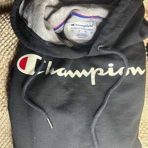 Champion Black Hoodie, Used, men’s large